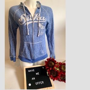 Sitka Alaska zip up hooded sweatshirt size large